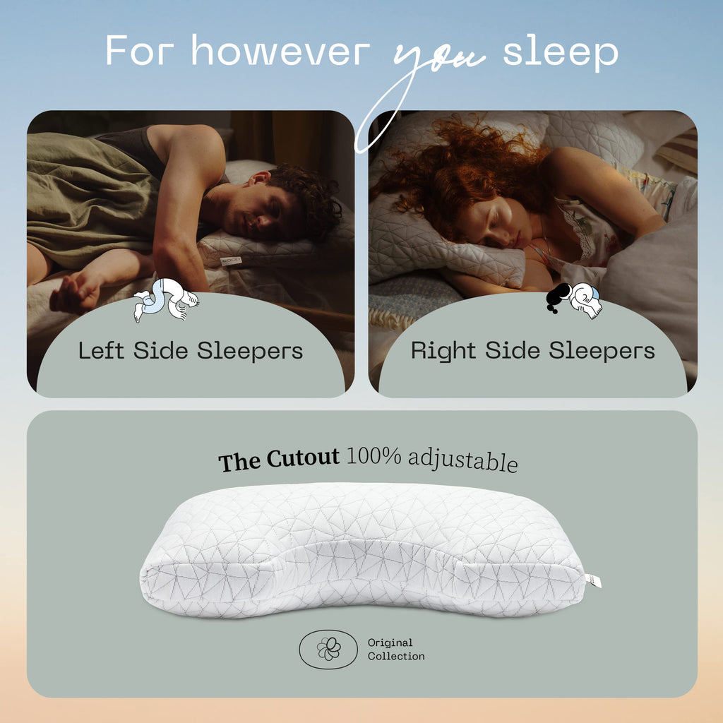 Coop Home Goods Original Cut-Out Adjustable Pillow, Queen Size Bed Pillows For Neck & Head Support, Memory Foam Pillows - Medium
