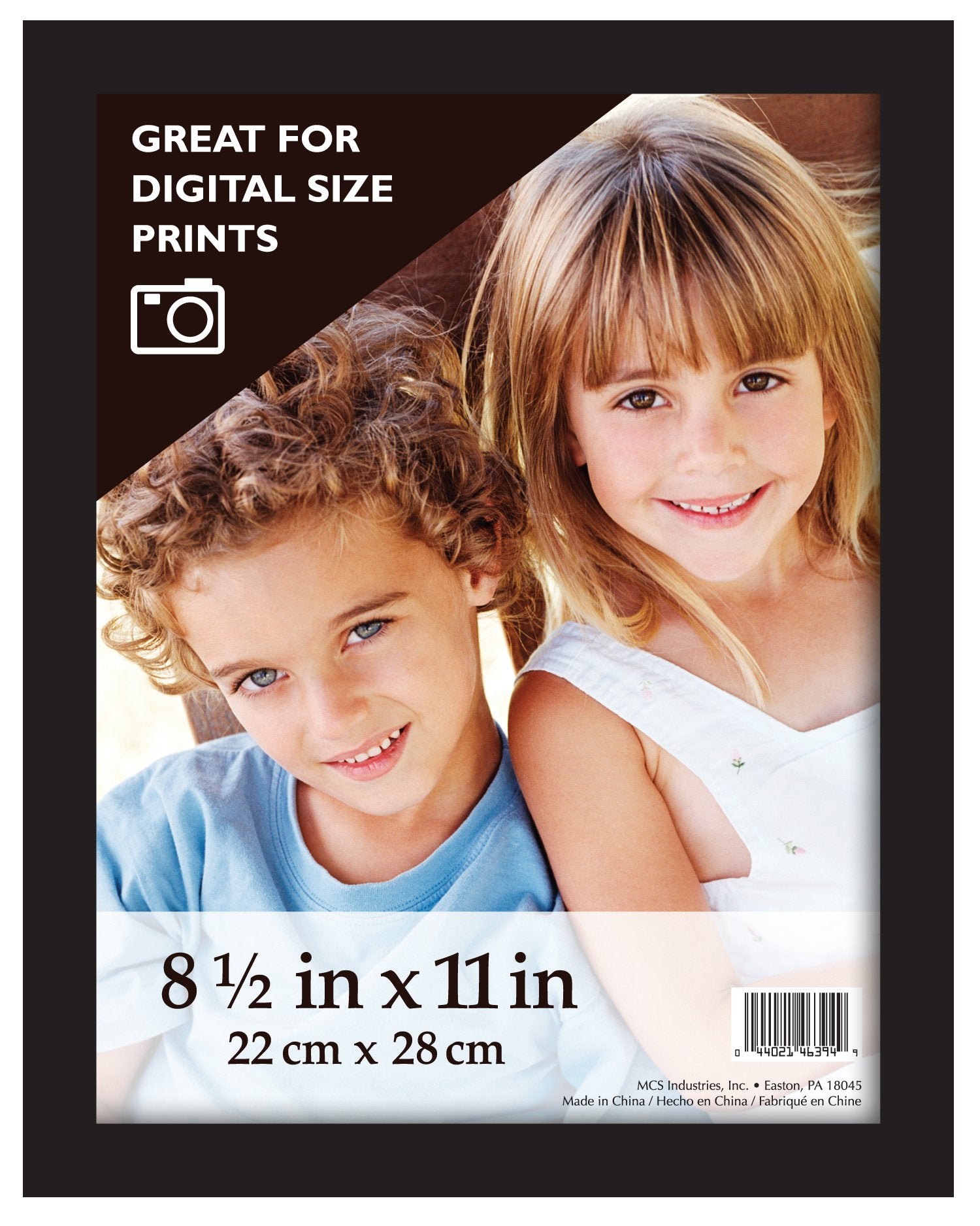 MCS 8.5x11 Inch Gallery Wood Wall Frame for Documents, Black (46394)