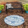 Unique Loom Outdoor Botanical Collection Area Rug - Palm (12 Round Blue/Navy Blue)