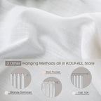Koufall Back Tab Rod Pocket Linen Sheer Curtains For Living Room-White-72X108