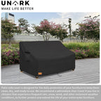 Unark Outdoor 3-Seater Sofa Cover,Waterproof Heavy Duty Patio Furniture Covers,76W X 33D X 32H Inches Outdoor Couch Cover,Patio Sofa Covers For Outdoor Furniture Waterproof,Black