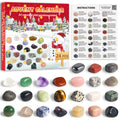 QIAMO Crystal Advent Calendar 2024, Gemstone Advent Calendar with 24 Natural Mineral & Rock, Stone Collection Countdown Calendar