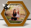 EXP 2.5X 2.5 Flying Bee On A Honeycomb Yellow and Silver Picture Photo Frame