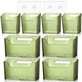 SiliFine 8 Pcs Storage Organizer Bins Wall Mounted Organizer Basket Plastic Cabinet Door Organizer Stackable Hanging Baskets for