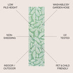 Jonathan Y Smb119G-210 Nevis Palm Frond Indoor Outdoor Area Rug, Coastal Casual Country & Floral Easy Cleaning,Bedroom,Kitchen,Backyard,Patio,Non Shedding, Cream/Green, 2 X 10