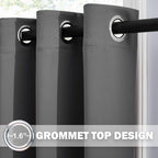 Nicetown Kitchen Curtains Tiers For Small Window, Grey Short Blackout Thermal Insulated Panels With Grommet Top For Living Room/Bedroom/Thanksgiving, Set Of 2, W34 X L36-Inch