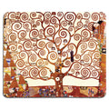 Dealzepic - Art Mousepad - Natural Rubber Mouse Pad With Famous Fine Art Painting Of Tree Of Life By Gustav Klimt - Stitched Edg