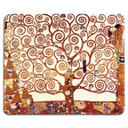 Dealzepic - Art Mousepad - Natural Rubber Mouse Pad With Famous Fine Art Painting Of Tree Of Life By Gustav Klimt - Stitched Edg