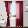Hiasan Sheer Curtains 84 Inches Long With Tiebacks, Light Filtering Voile Drapes Extra Long Rod Pocket Window Curtains For Bedro