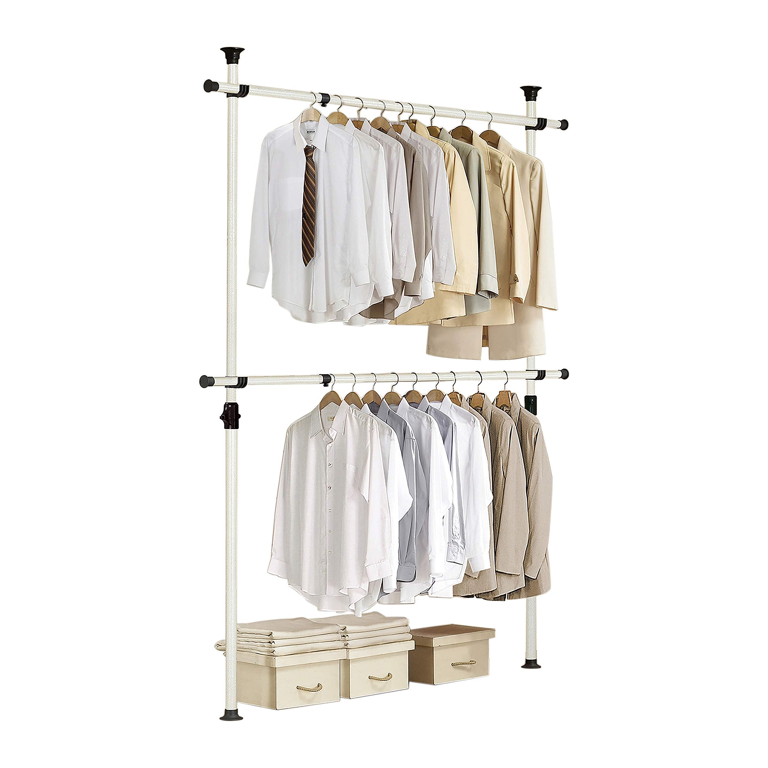 PRINCE HANGER Rack Heavy Duty One Touch System Load 352LBS Clothing Racks for Hanging Clothes Metal Closet Garment Closet system