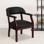 Flash Furniture Diamond Black Vinyl Luxurious Conference Chair with Accent Nail Trim