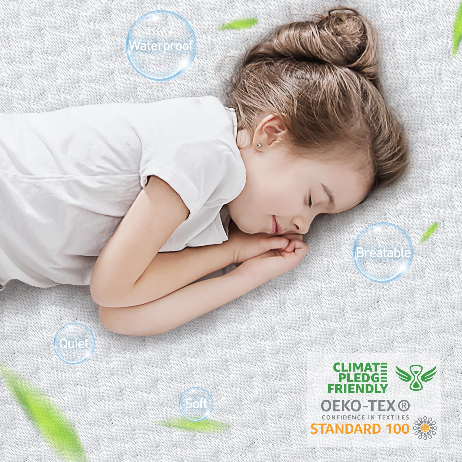 Tastelife 100% Waterproof California King Mattress Protector, Breathable Cooling 3D Air Fabric Mattress Cover Smooth Soft Noisel