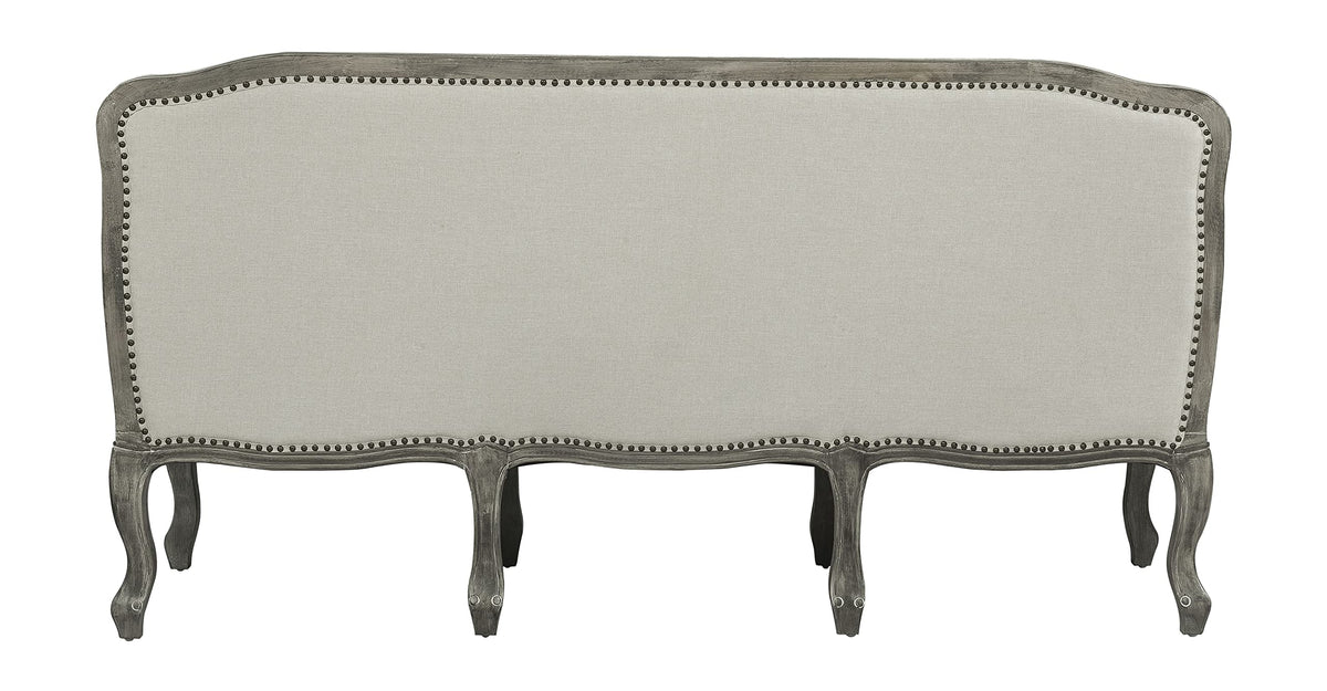 Acme Furniture Upholstered Sofa with Nailhead Trim, Cream and Brown