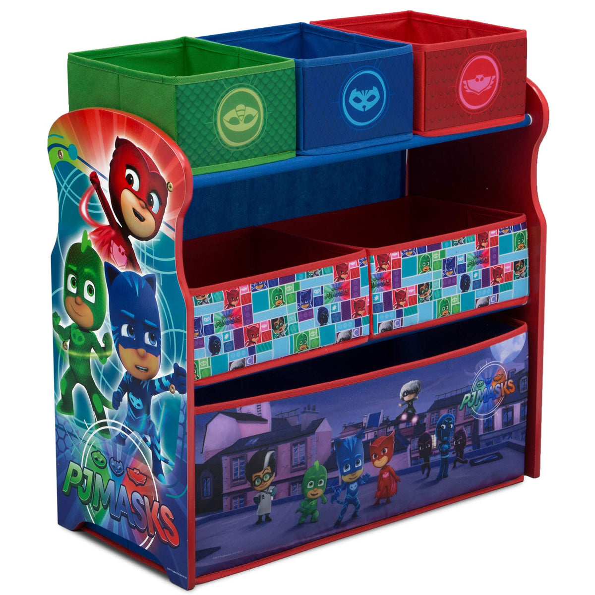 Delta Children 6 Bin Design and Store Toy Organizer  Greenguard Gold Certified,PJ Masks