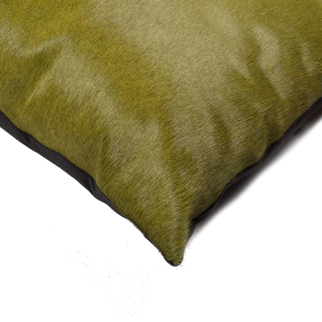 HomeRoots Kitchen 12' x 20' x 5' Verde Cowhide Pillow with Hidden Zipper Closure