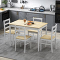 Giantex Dining Table Set For 4, Dining Room Table Set For 4, Breakfast Nook With Kitchen Table, 4 Dining Chairs, Compact Space-S