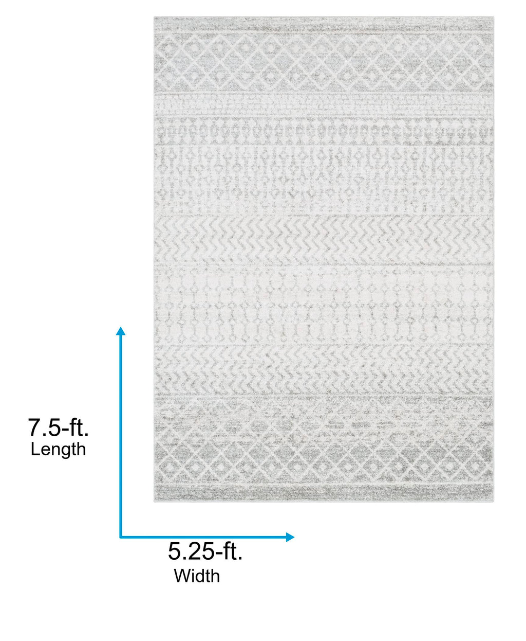 Livabliss Chester Boho Moroccan Area Rug,5'3'' X 7'6'',Grey