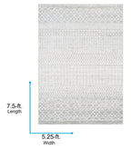 Livabliss Chester Boho Moroccan Area Rug,5'3'' X 7'6'',Grey