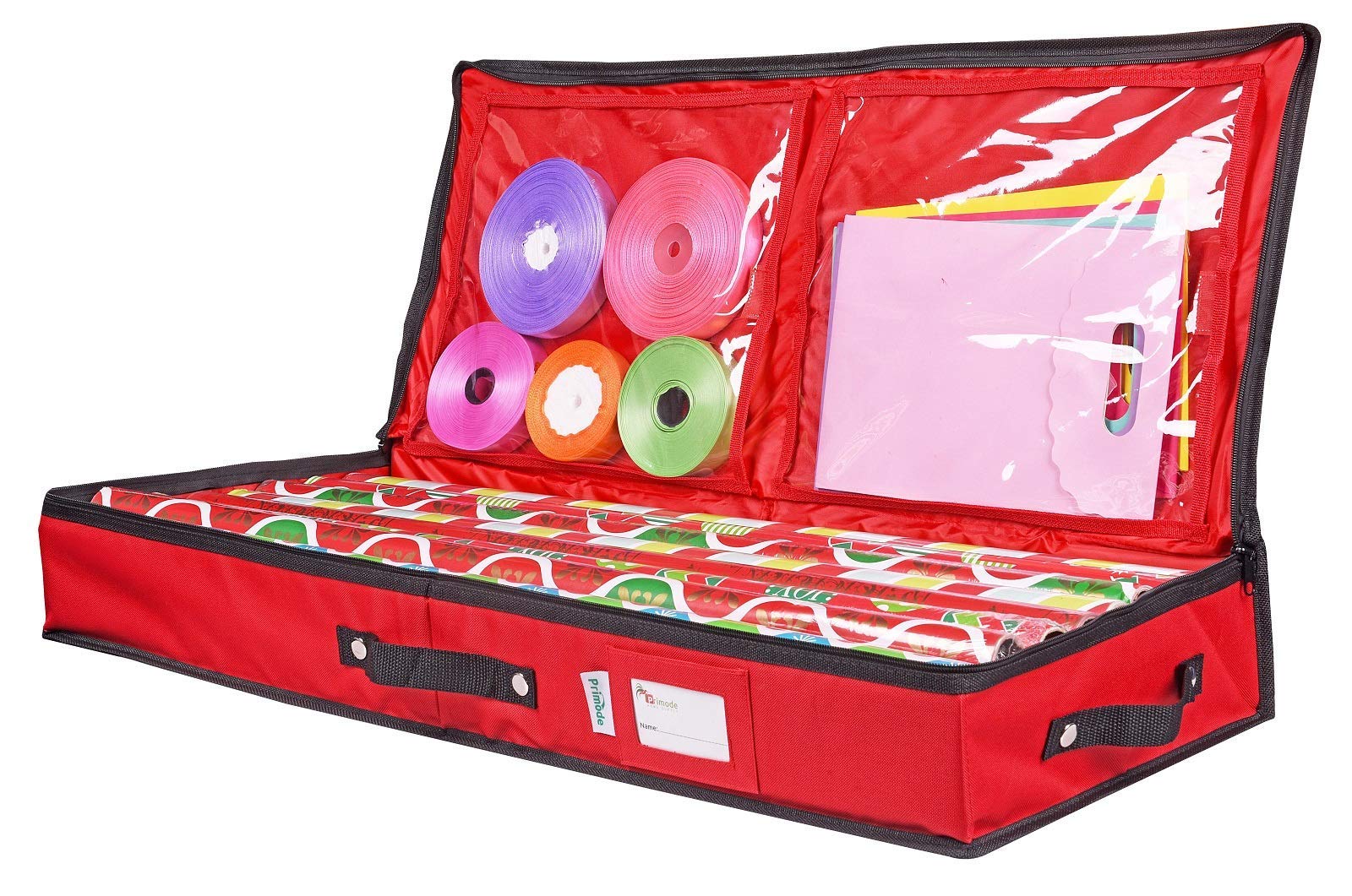 Primode Wrapping Paper Storage Container | Under Bed Gift Wrap Organizer for 30 Inch Rolls | 31   x13.5   x4.5    | 600D Oxford 