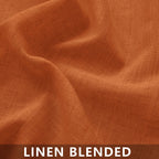 Mrs.Naturall Orange Linen Curtains 63 Inches Long For Bedroom,Sheer Retro 70S Boho Bohemian Farmhouse Pumpkin Halloween Autumn Curtains For Living Room 2 Panels Set,Burnt Orange Home Decoration