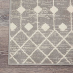 Nourison Grafix Moroccan Grey 2'3' X 12' Area Rug, Easy Cleaning, Non Shedding, Bed Room, Living Room, Dining Room, Kitchen (2X