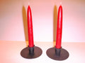 Wrought Iron Round Candle Taper Holders, Set of 2 - Hand Made by Amish
