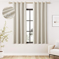 Jowels Natural Linen Blackout Curtains 63 Length 2 Panels Set for Living Room Bedroom, 100% Black Out Thermal Insulated Linen Dr
