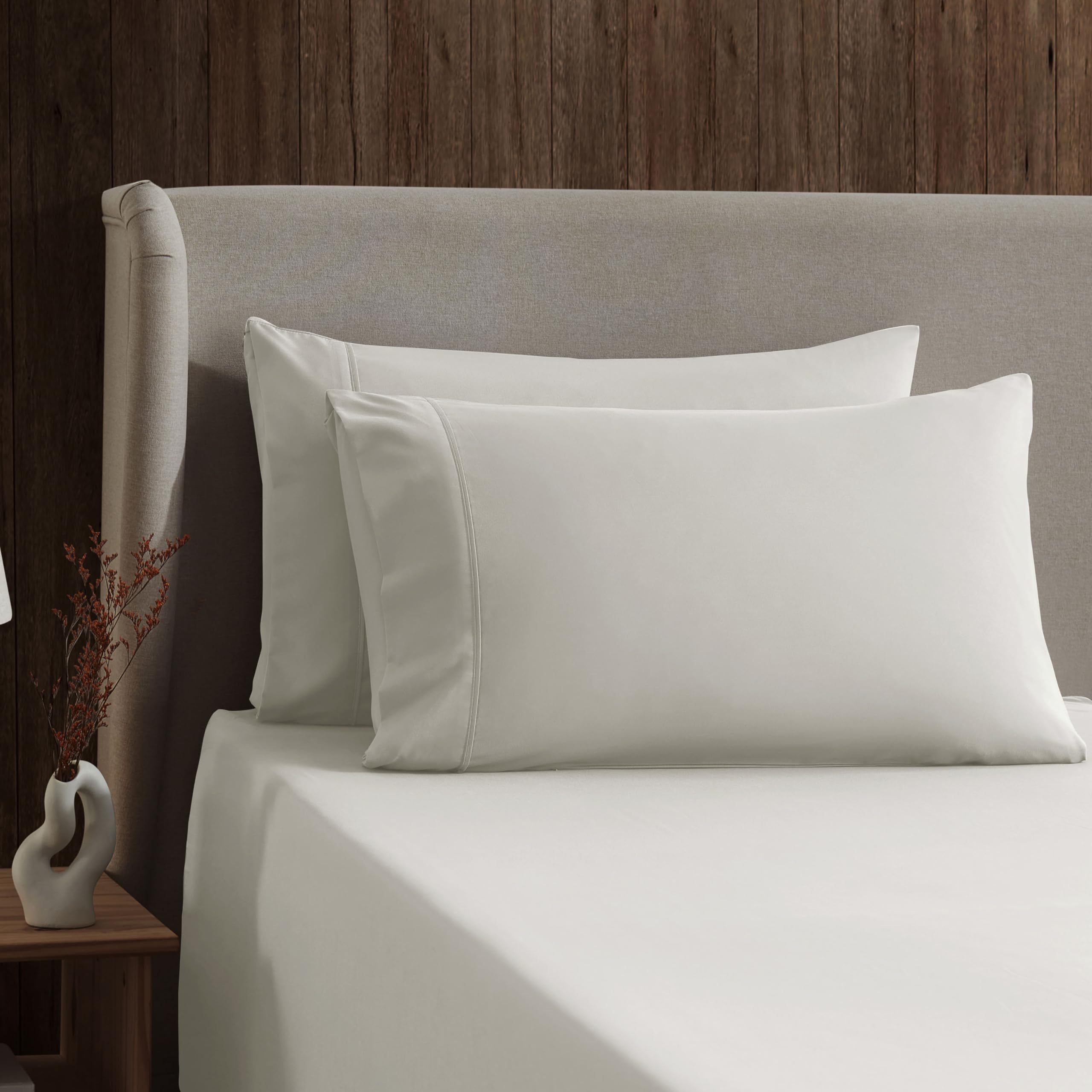 Nestl Cal King Size Sheets Set - 4 Piece California King Sheets, Deep Pocket, Hotel Luxury, Extra Soft, Breathable And Cooling, Off White Cal King Bed Sheets