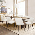 COLAMY Upholstered Dining Chairs Set of 6, Modern PU Leather Dining Room Kitchen Side Chair with Padded Seat and Wood Legs Resta