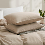 Lovque Linen Grey Duvet Cover Twin Size, 100% Washed Cotton Linen Like Bedding Set With Zipper Closure (No Comforter), 68X90 Inc