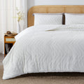 Litanika White King Comforter Set, 3 Pieces Lightweight Tufted Bedding Sets, Down Alternative Comforter Fluffy Bed Set Gift Choi