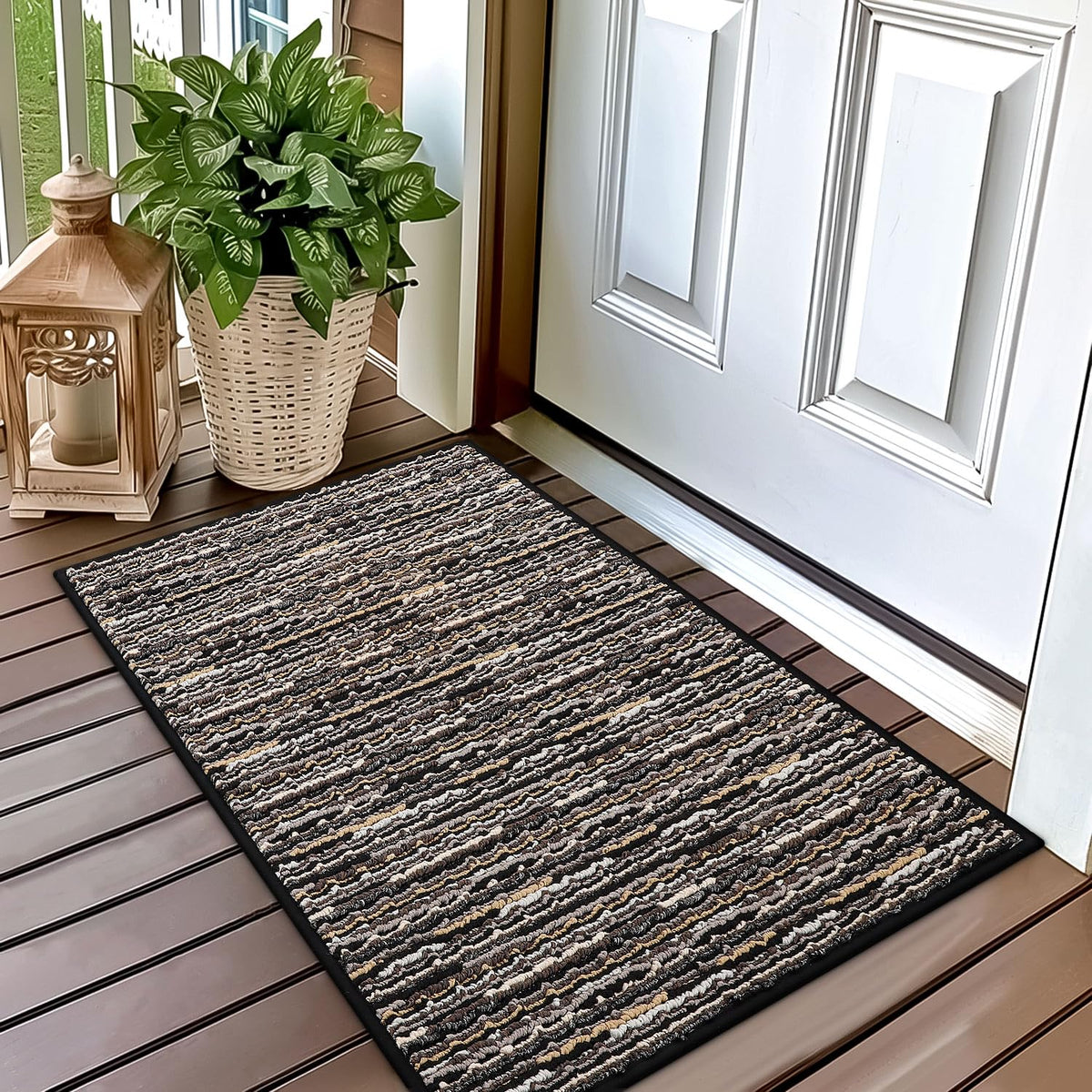 Hicorfe Indoor Doormat,24'X35' Front Back Door Mat,Durable Non Slip Rubber Backing,Low-Profile Absorbent Resist Dirt Washable