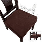 Genina Waterproof Seat Covers for Dining Room Chair Covers Waterproof Dining Chair Covers (4 PCS-Rear-Covered, Chocolate)