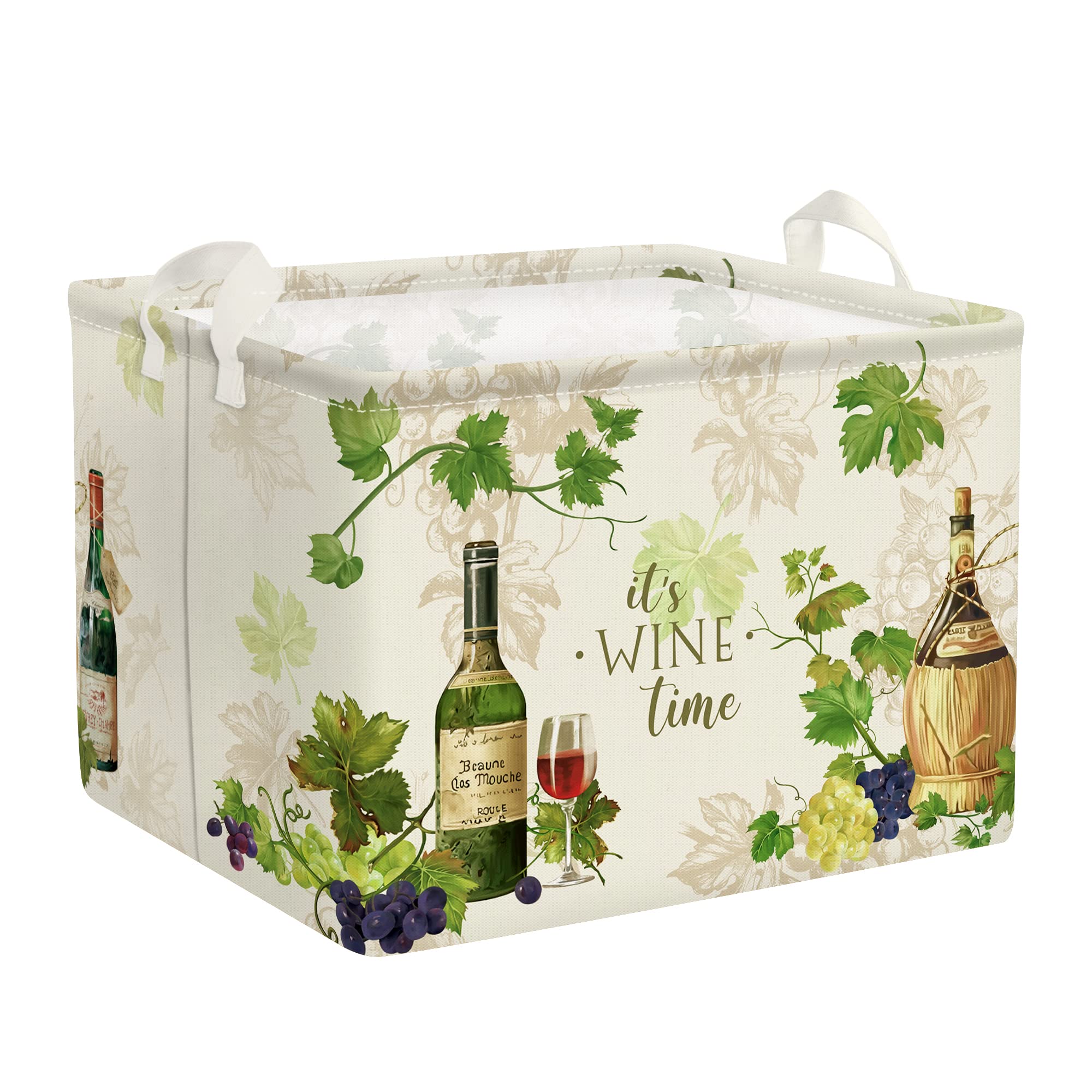 Clastyle Retro Manor Wine Storage Baskets Outdoor Camping Grape Cane Vine Kitchen Storage Bin Rectangle Gift Basket for Clothes 