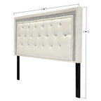 Best Master Furniture Hope Tufted Vinyl Upholstered Headboard, Queen/Full, White