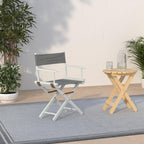 Casual Home 18" Director'S Chair White Frame With Grey Canvas