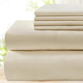 Bysure 6 Pieces Bed Sheets Set(Full, Cream/Beige) - Hotel Luxury Super Soft 1800 Thread Count 100% Microfiber Sheets With Deep P