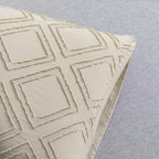 Jellymoni 1 Pack Cream Grey Body Pillowcase, Soft Microfiber Grid Tufted Pillow Covers With Envelope Closure (Pillows Are Not In
