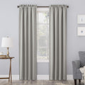 Sun Zero Easton Energy Saving Blackout Rod Pocket Curtain Panel, 40 x 95, Silver Gray