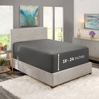 Nestl Extra Deep Pocket King Fitted Sheet, Grey Fitted Sheet King Size, 1800 Microfiber King Fitted Sheet Only, Ultra Soft King Bed Fitted Sheet Fits Up To 24 Inch Mattress - King Size Fitted Sheets