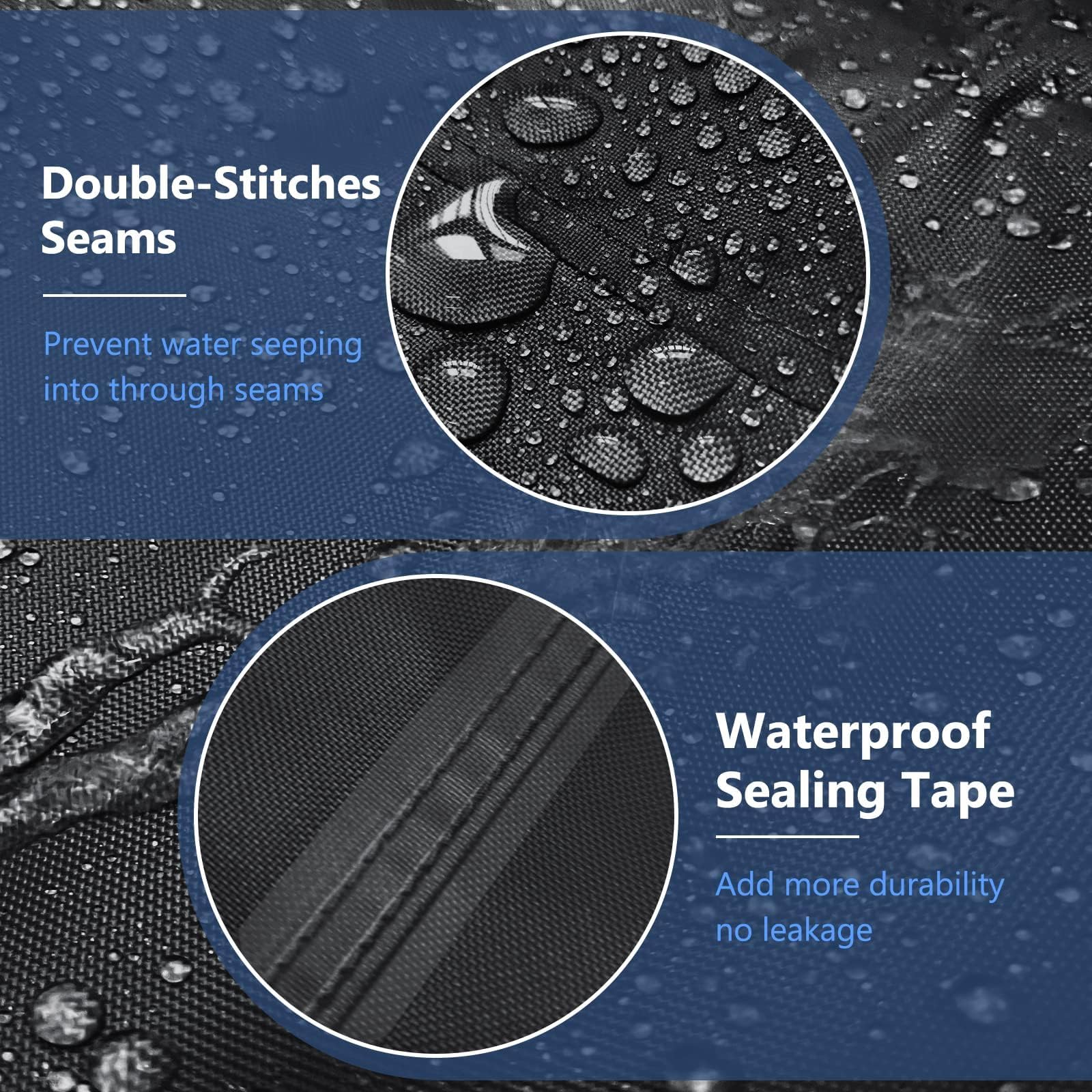 Startwo Patio Furniture Covers 4 Piece Set, Heavy Duty Waterproof Outdoor Furniture Cover, Windproof Patio Cover For Rattan Wicker Conversation Set, Patio Furniture Set Cover, Black,Large