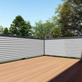 Tang 3' X 201' Gray White Stripe Balcony Privacy Screen Fence 200Gsm Deck Fence Outdoor Privacy Cover Weather Resistant For Pati