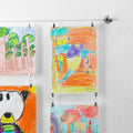 Art Display for Kids Artwork - 10ft Alloy Steel Wire with 48 Clips | Willow & Eva