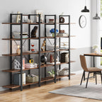 Tribesigns 5-Tier Bookshelf, Vintage Industrial Style Bookcase 72 H X 12 W X 47L Inches