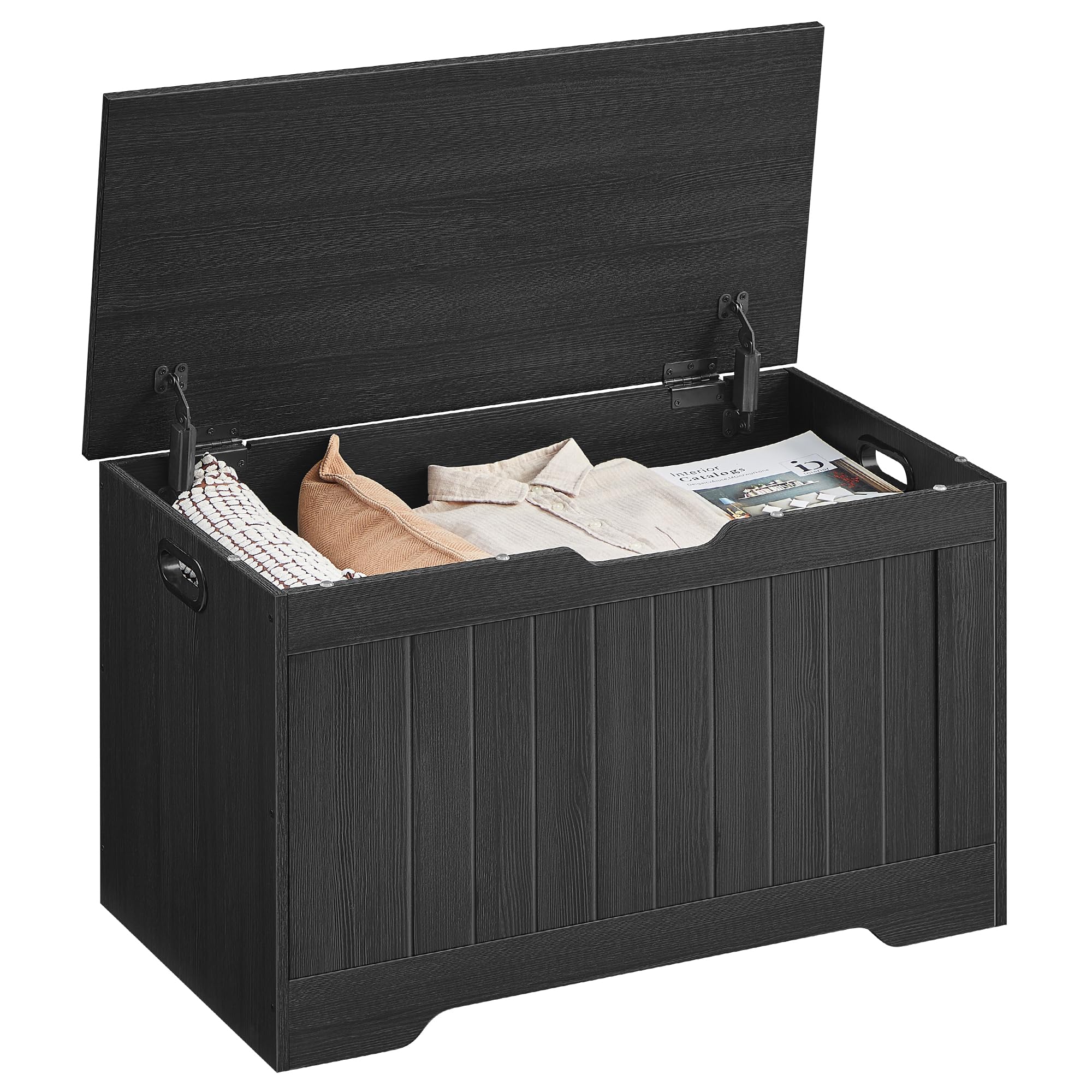 VASAGLE Storage Chest, 29.9 Inches Width Storage Bench, Entryway Bench with 2 Safety Hinges, Shoe Bench, Farmhouse Style, for En