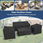 Startwo Patio Furniture Covers, 4 Piece Heavy Duty Waterproof Outdoor Furniture Cover Set For Rattan Wicker Couch Chairs,Windproof Buckle Strap,Black