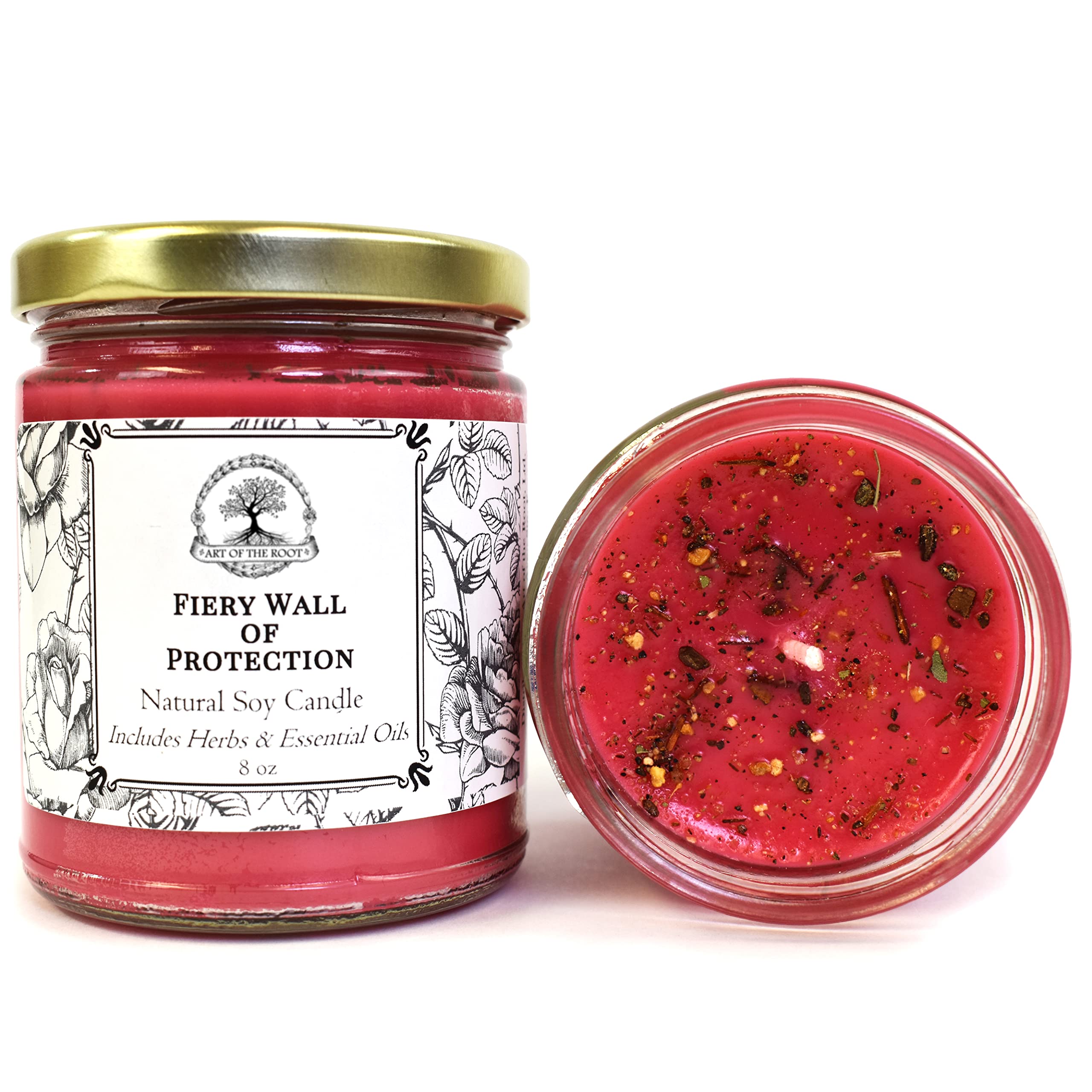 Fiery Wall of Protection 9 oz Soy Candle | Protection & Negative Energy Rituals | Hoodoo Wiccan Pagan Voodoo