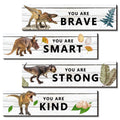 UBLURO 4 Pieces Dinosaur Motivational Wall Art Decors - Dinosaur Wooden Hanging Wall Prints Plaques