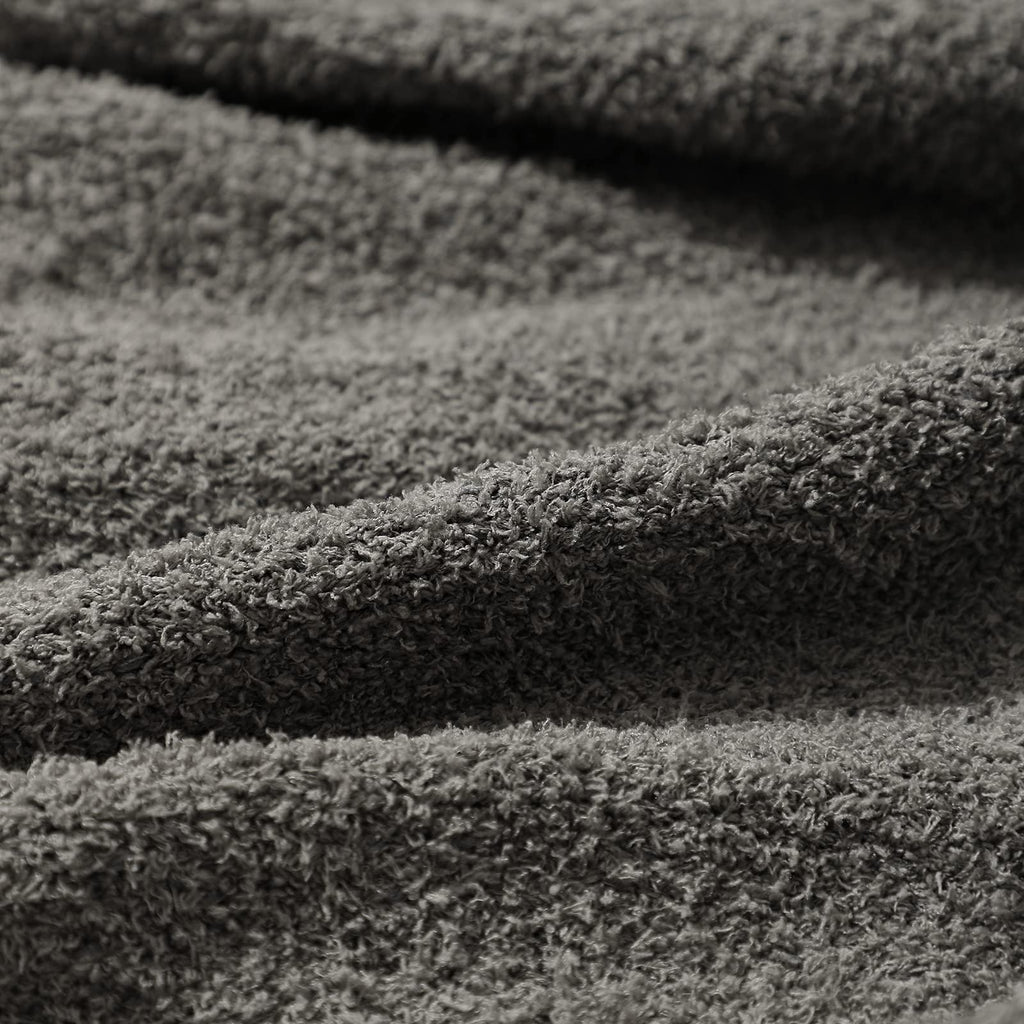 Bearberry Super Soft Fluffy Throw Blanket Lightweight Cozy Warm Bed Blankets For Couch Bed Sofa All Season (Dark Grey, 60   X80