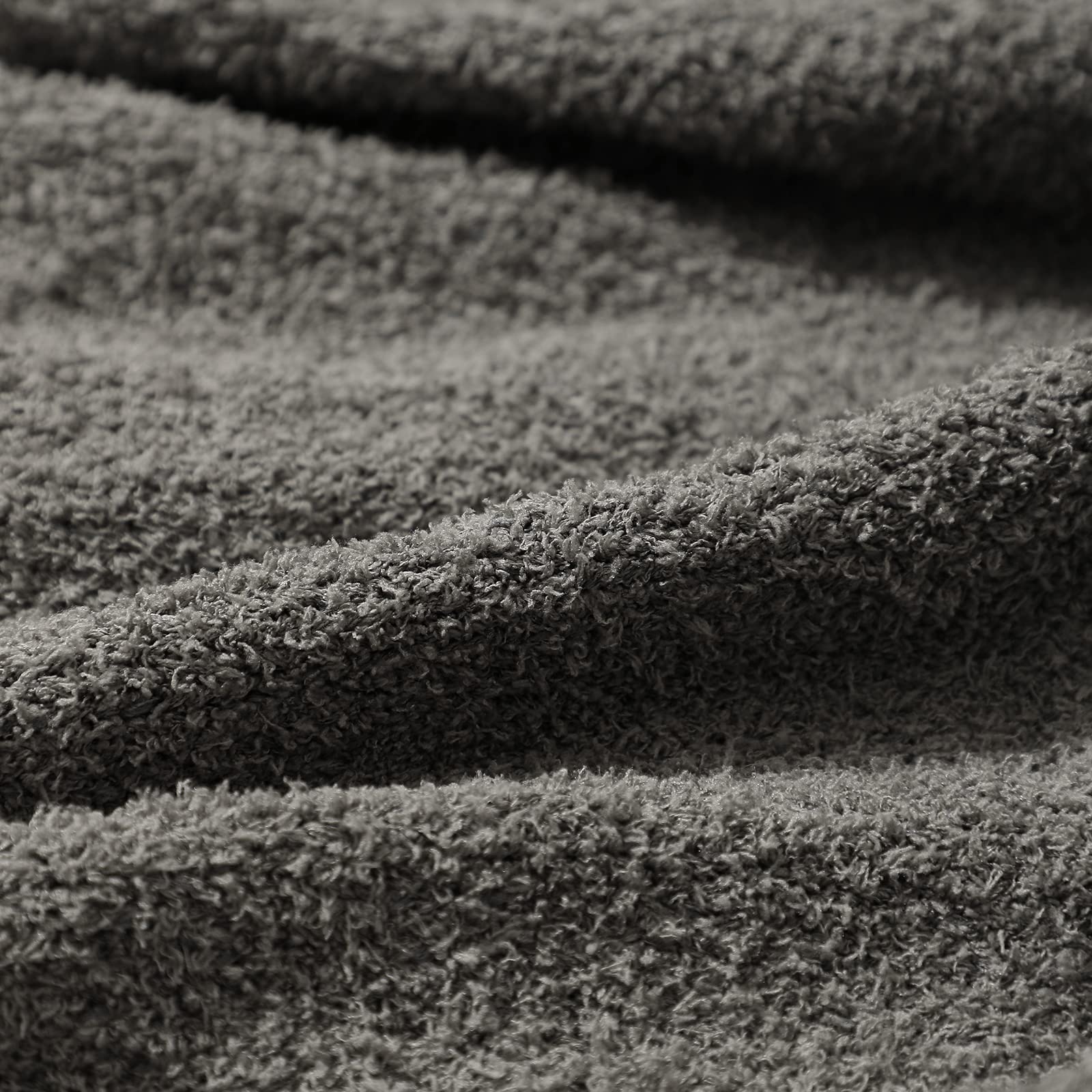 Bearberry Super Soft Fluffy Throw Blanket Lightweight Cozy Warm Bed Blankets For Couch Bed Sofa All Season (Dark Grey, 60   X80
